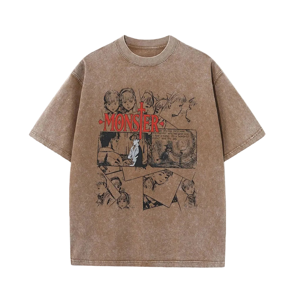 Stone-Washed Monster Manga Tee