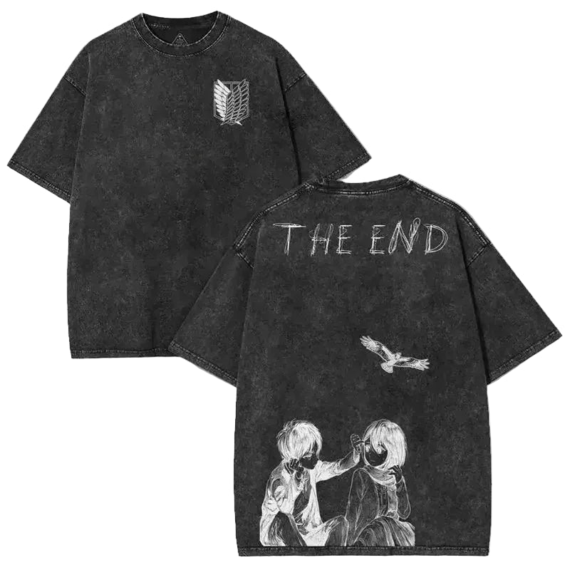 Acid-Washed Aot 'The End' Tee