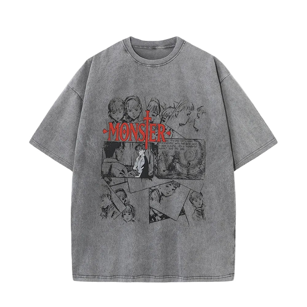Stone-Washed Monster Manga Tee